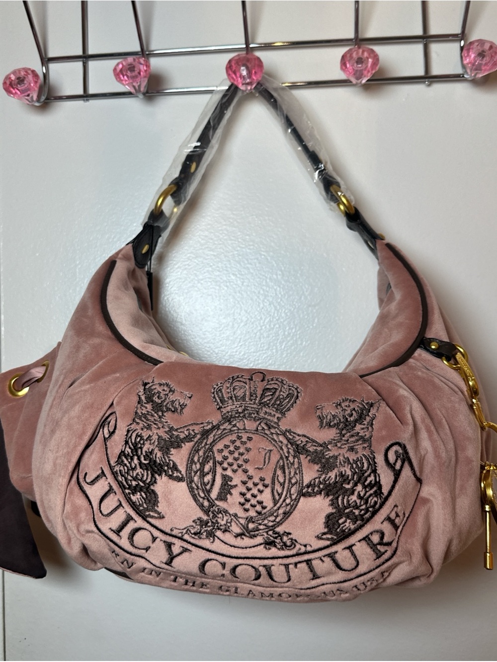 Juicy Couture Dusty Pink Hobo Daydreamer Shoulder Bag
